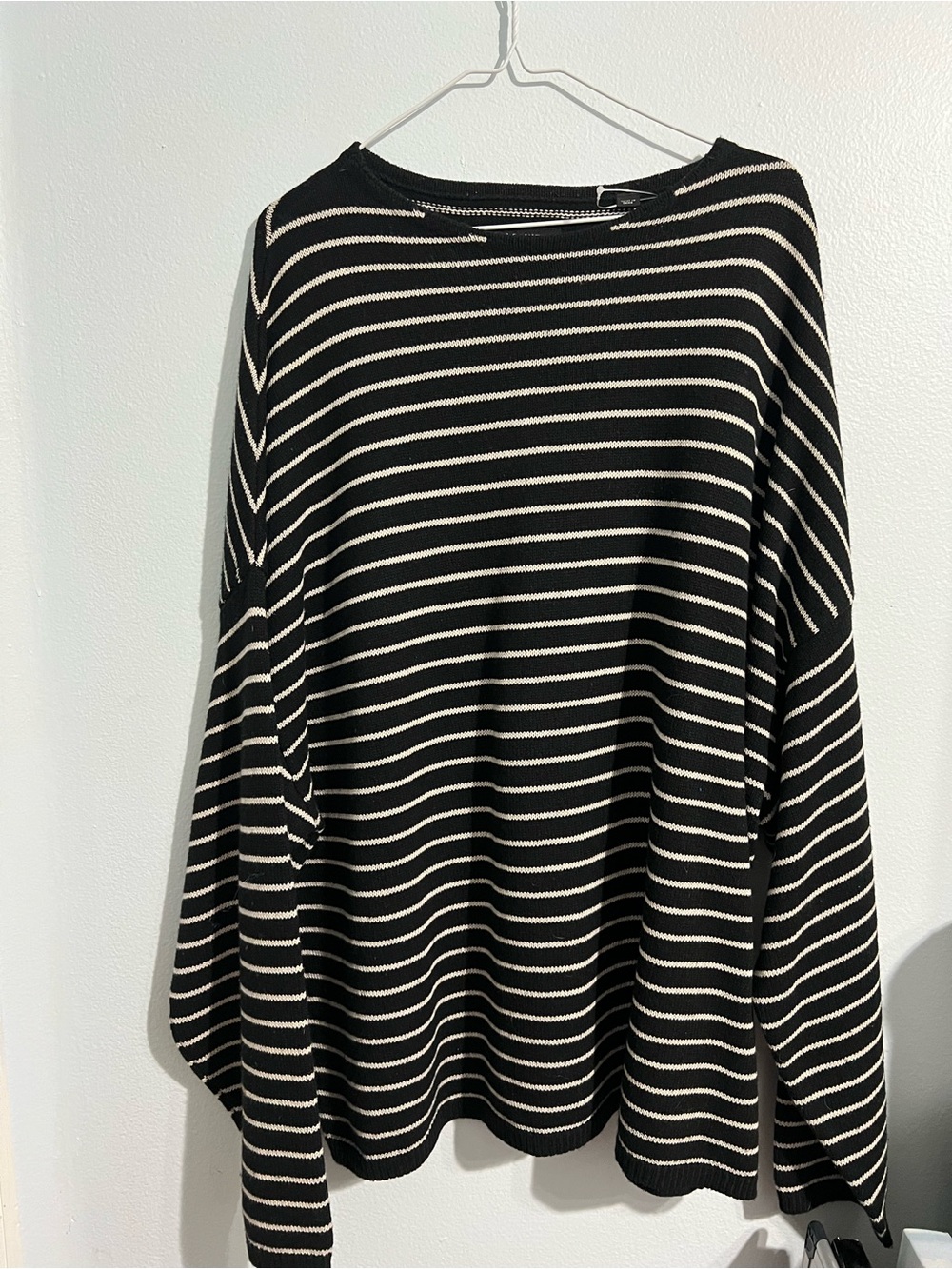 All Saints Black & White Striped “Marty” Knit Sweater